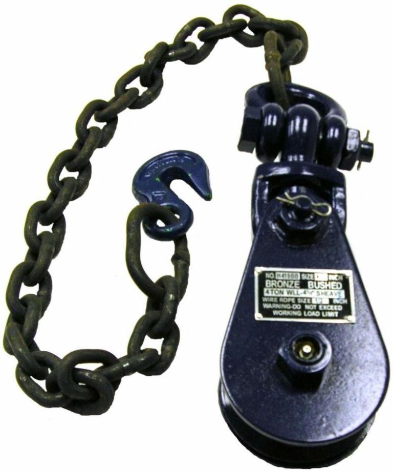 4 Ton 4.5″ Snatch Block with Swivel Shackle & chain with grab hook 6i